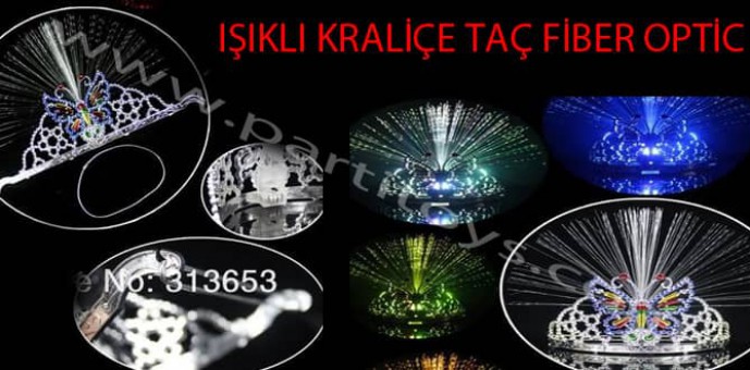 ışıklı kraliçe taç fiber optik